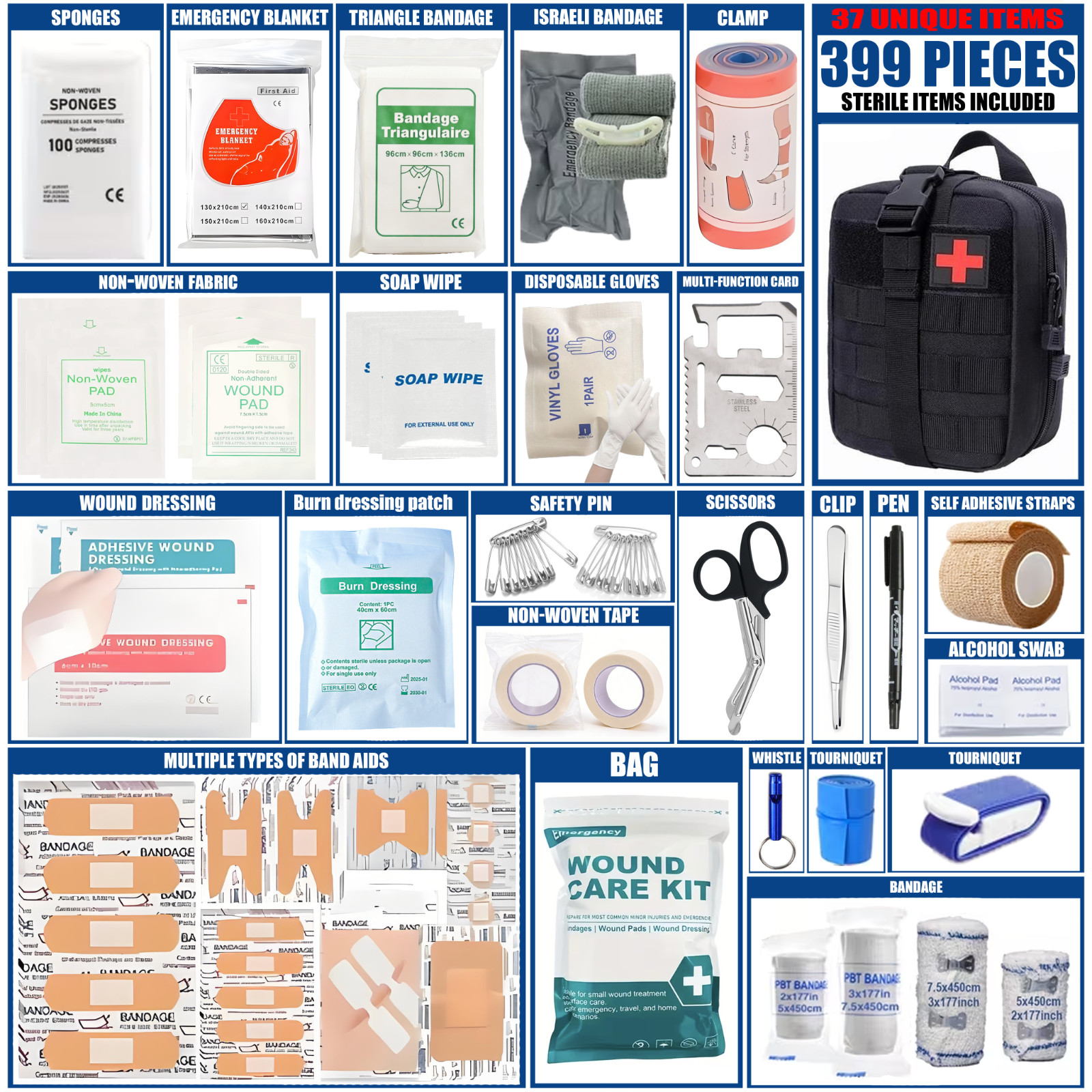 Military Tactical IFAK Trauma Bag First Aid Kit Survival Emergency Camping Medic