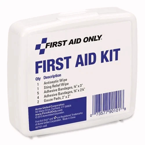 First Aid Only First Aid On the Go Kit, Mini, 13 Pieces, Plastic Case, 4 Kits/PK