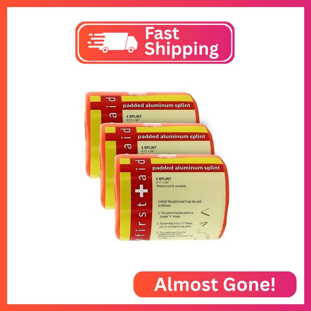 Ever Ready First Aid Universal Aluminum Splint, 36 Inch Rolled – 3 Pack