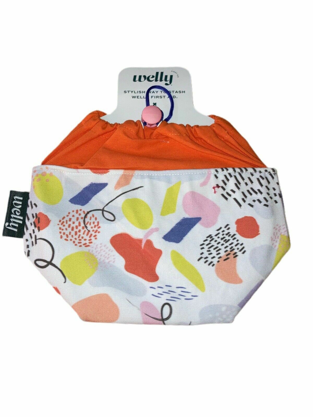 Welly 2 Pack First Aid Stash Pouches Abstract Print Orange Cotton WLY1070 NEW