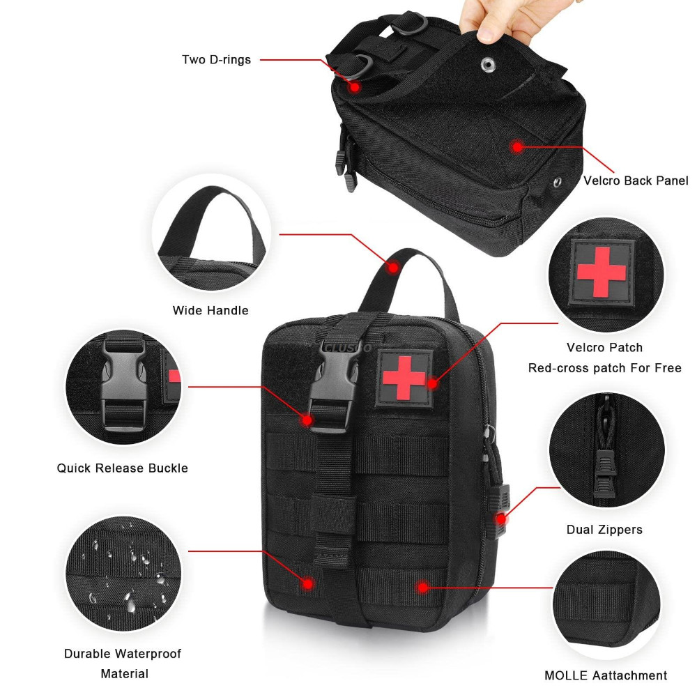 Tactical MOLLE Rip Away EMT Medical First Aid IFAK Pouch Utility Bag (Bag Only)