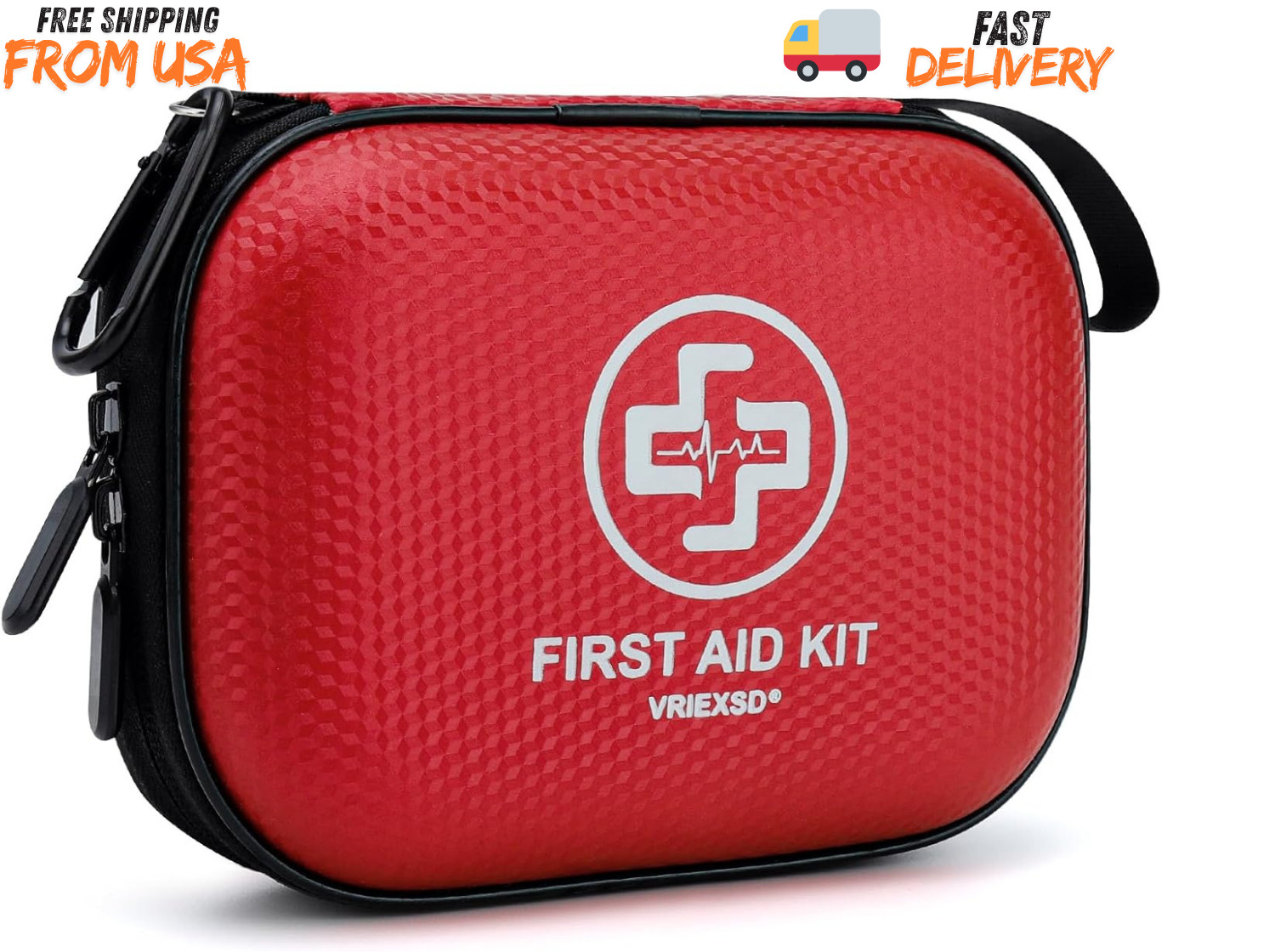 Mini First Aid Kit 150pcs Waterproof Hard Case for Home Car Travel Outdoor