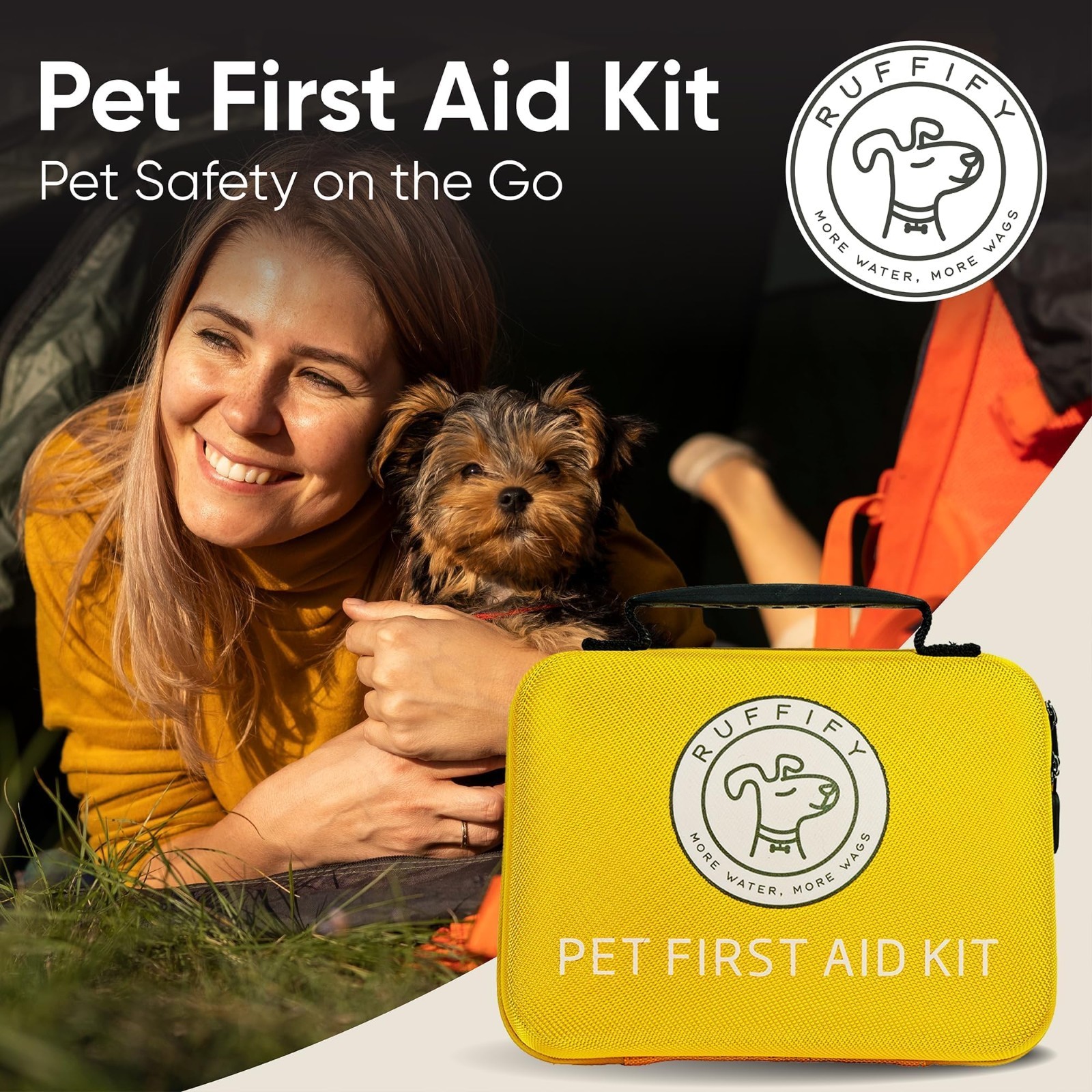 Pet First Aid Kit for Dogs & Cats – 74 Essential Emergency Supplies for Travel,