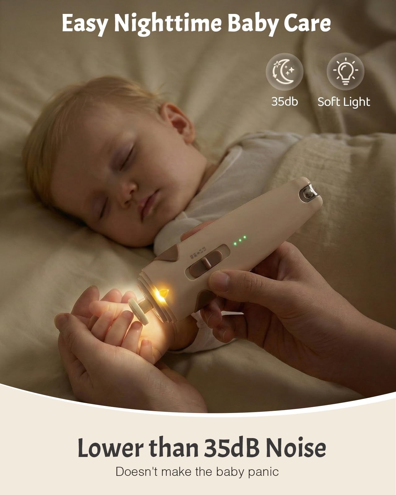 Lictin Baby Healthcare and Grooming Kit, 26 in 1 Rechargeable Nail Brown