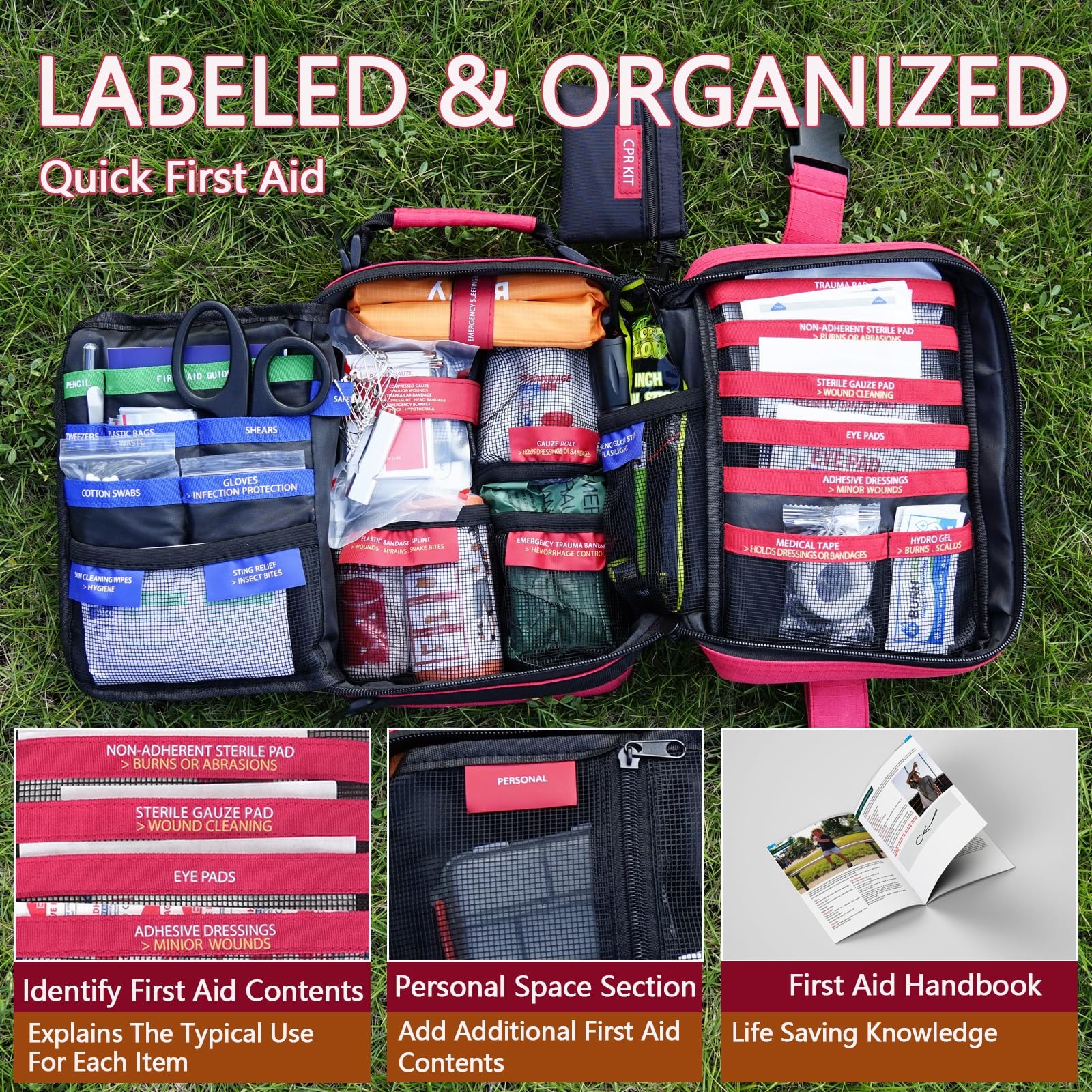 Comprehensive First aid Kits, First Aid Trauma Kit with Labelled Compartments…