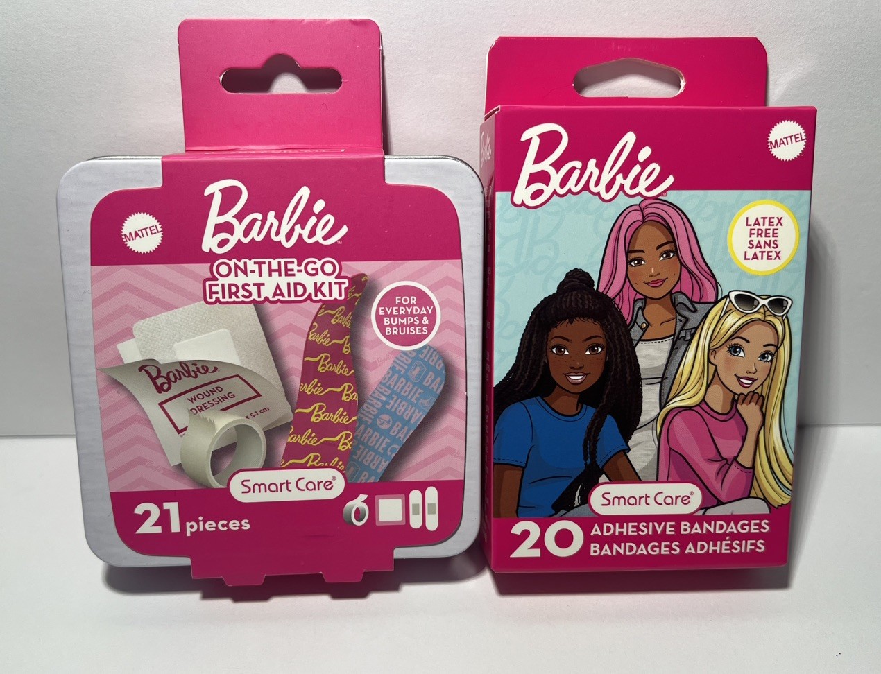 Barbie Mattel Smart Care On The Go First Aid Kit and Adhesive Bandages Lot of 2