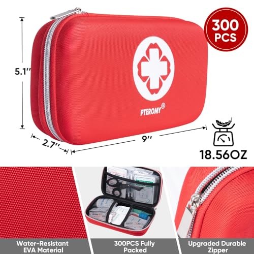 300 Piece First Aid Kit, Portable Small Emergency Kits Compact 1st Aid 300PCS