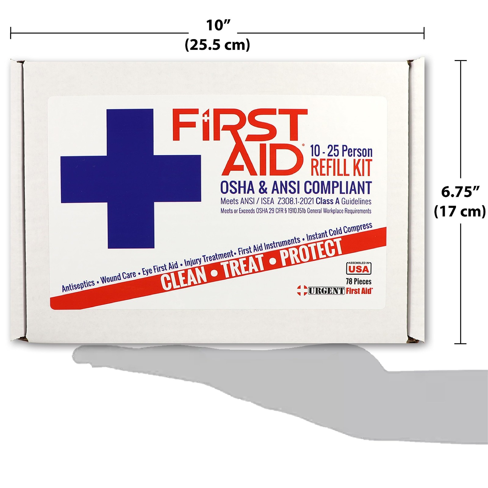 OSHA & ANSI First Aid Kit Refill/Upgrade, 25 Person, 78 Pieces, ANSI 2021 Cla…