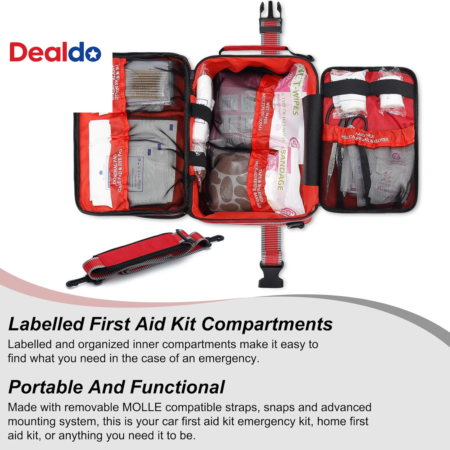 Professional 500 Piece Emergency First Aid Kit for Home, Car, Travel, Camping, T