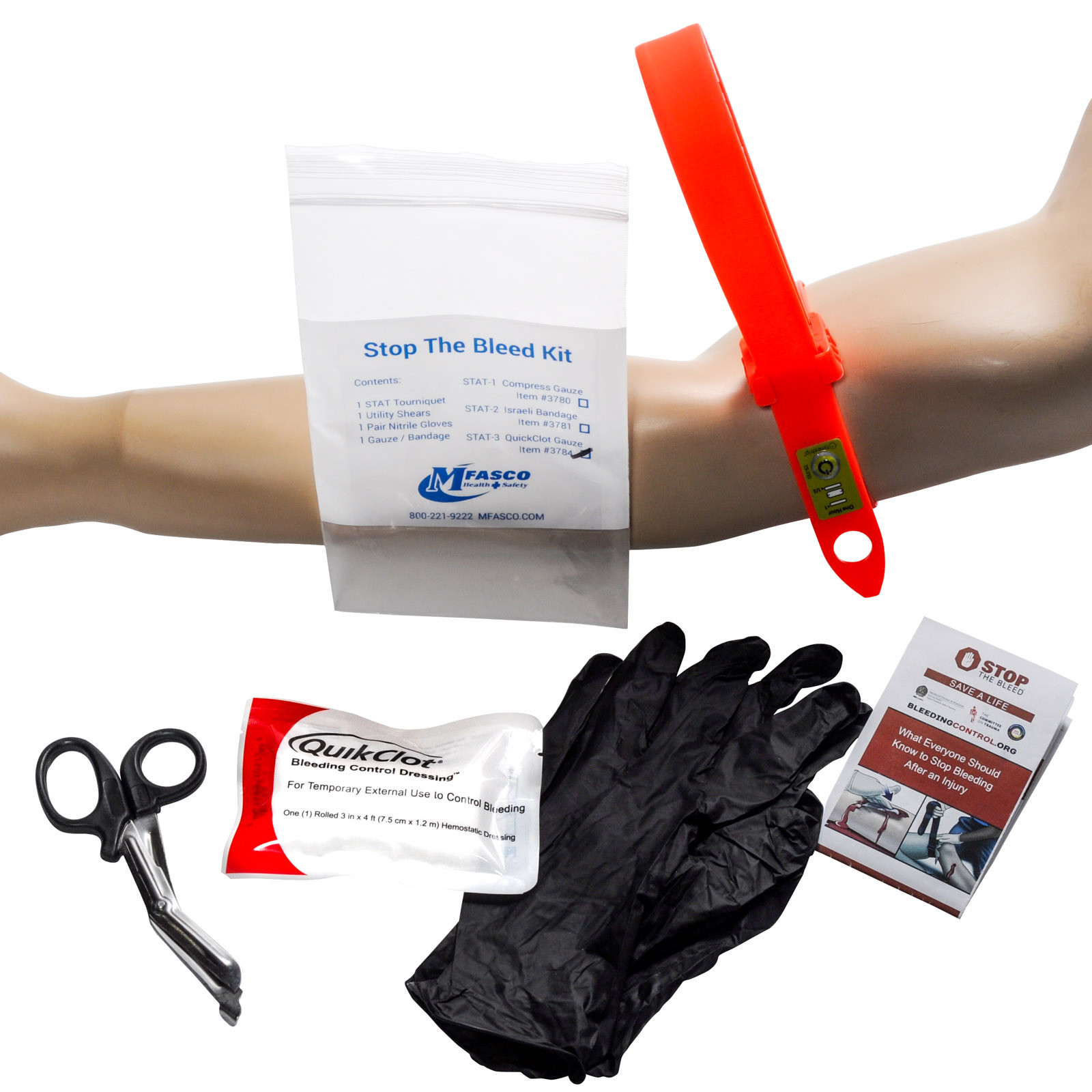 Stop The Bleed Kit STAT Tourniquet & Quikclot by MFASCO