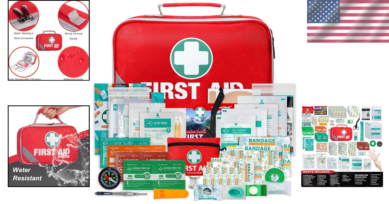 Ultimate First Aid Solution: 215-Piece Kit with Moleskin & Emergency Blanket