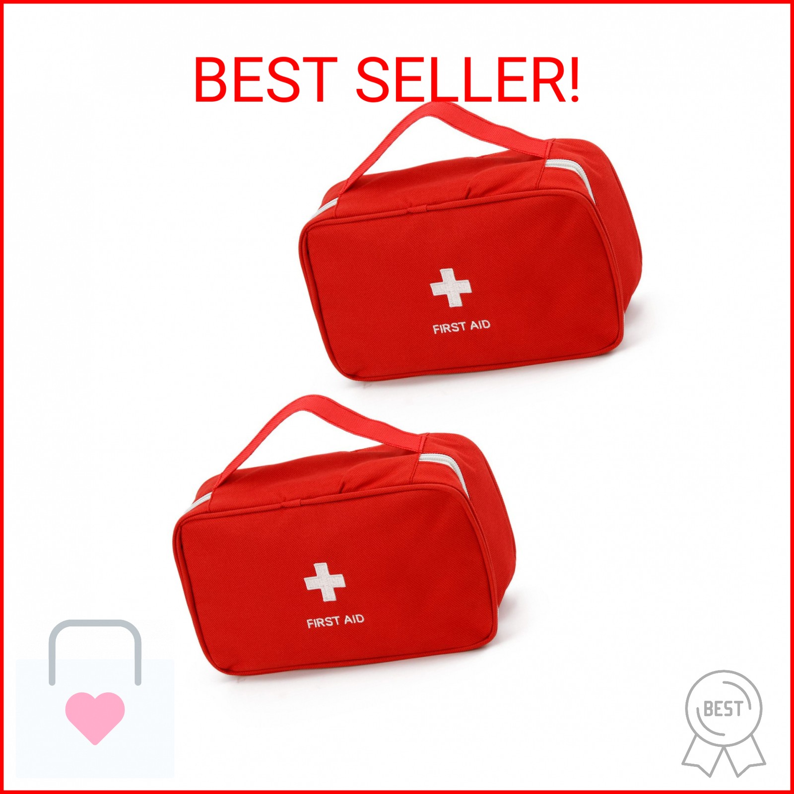 TOPASION Portable Empty First Aid Kit Bag, Travel Medicine Pouch, Small Medical