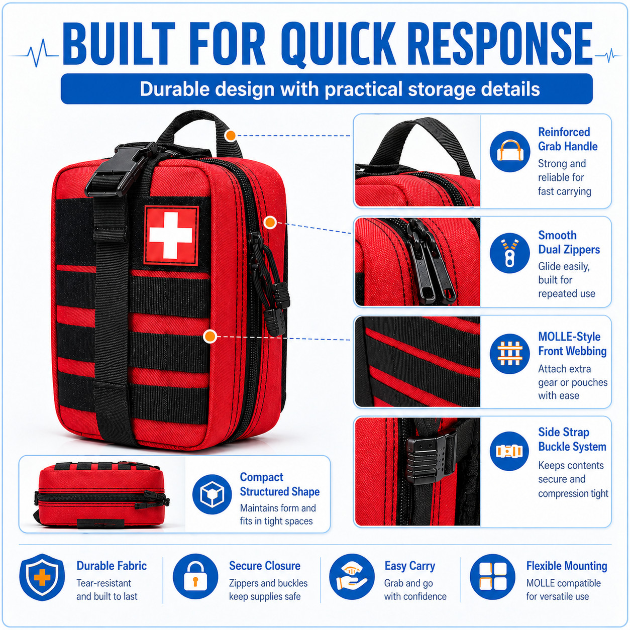 Trauma First Aid Kit – Tourniquet – Military Survival Kit – IFAK – EMT