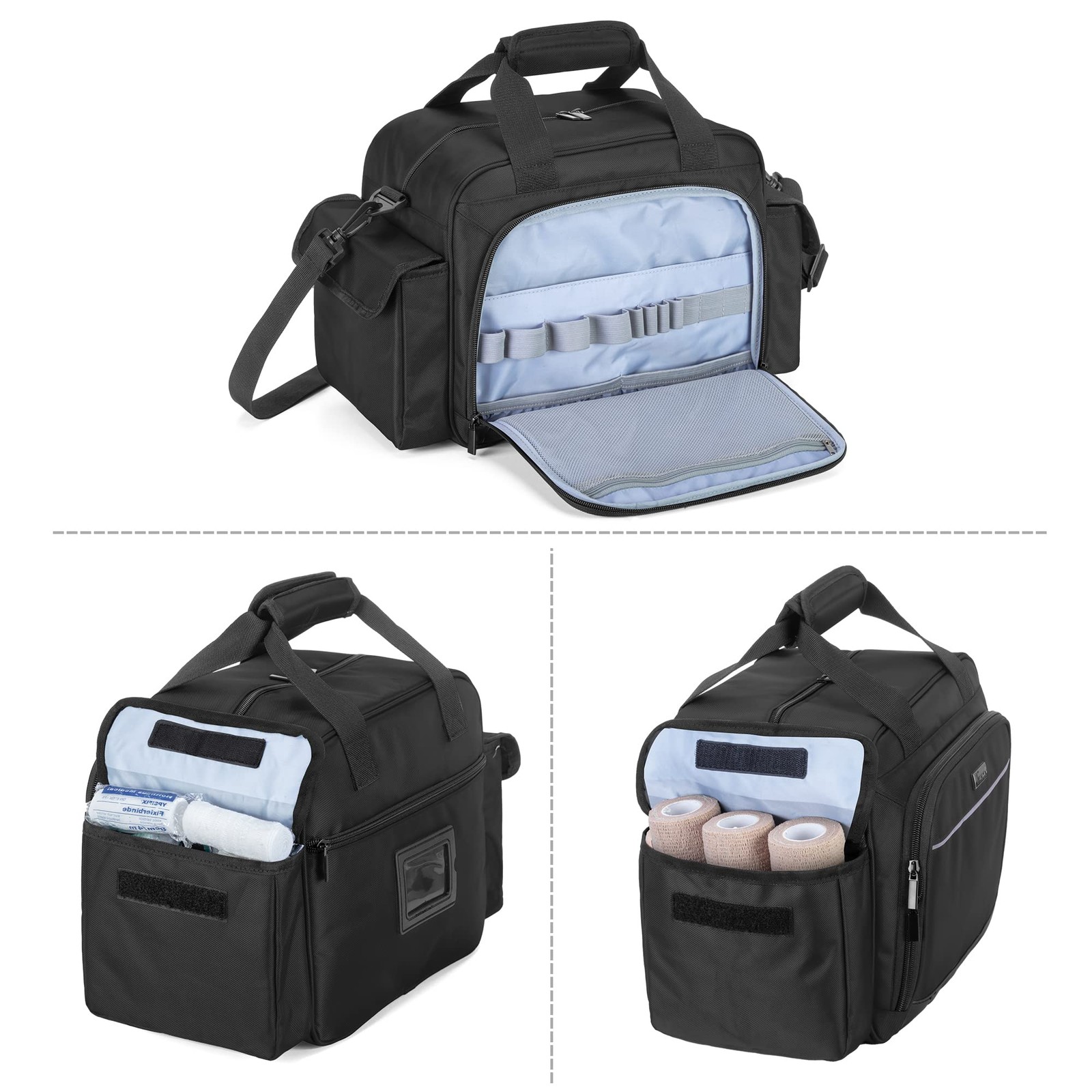 Home Nurse Bag Empty, Portable Supplies Shoulder Bag for Hospice, Home Visit,…