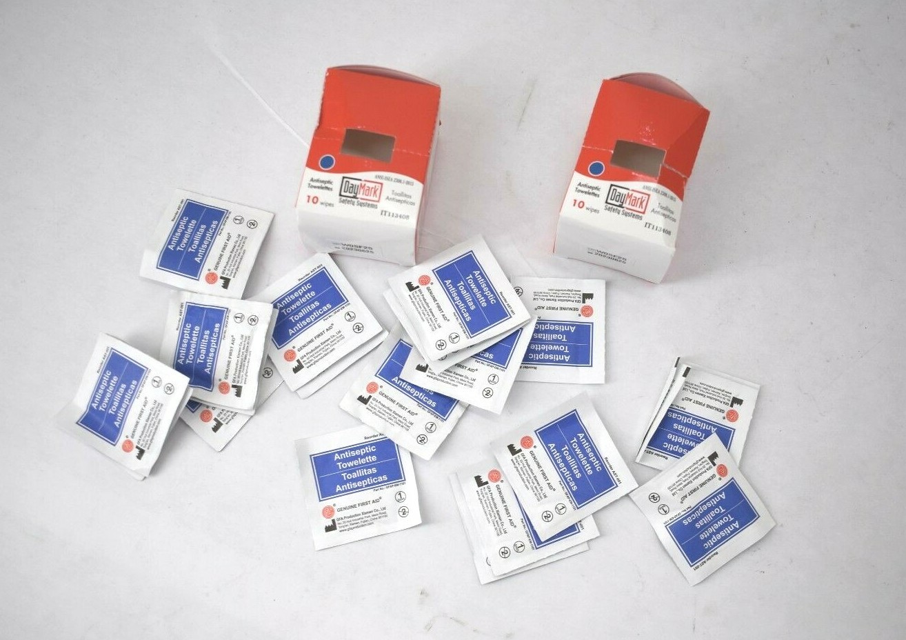 DayMark First Aid Kit Refill Package Burn Relief Antiseptic Towelette Antibiotic