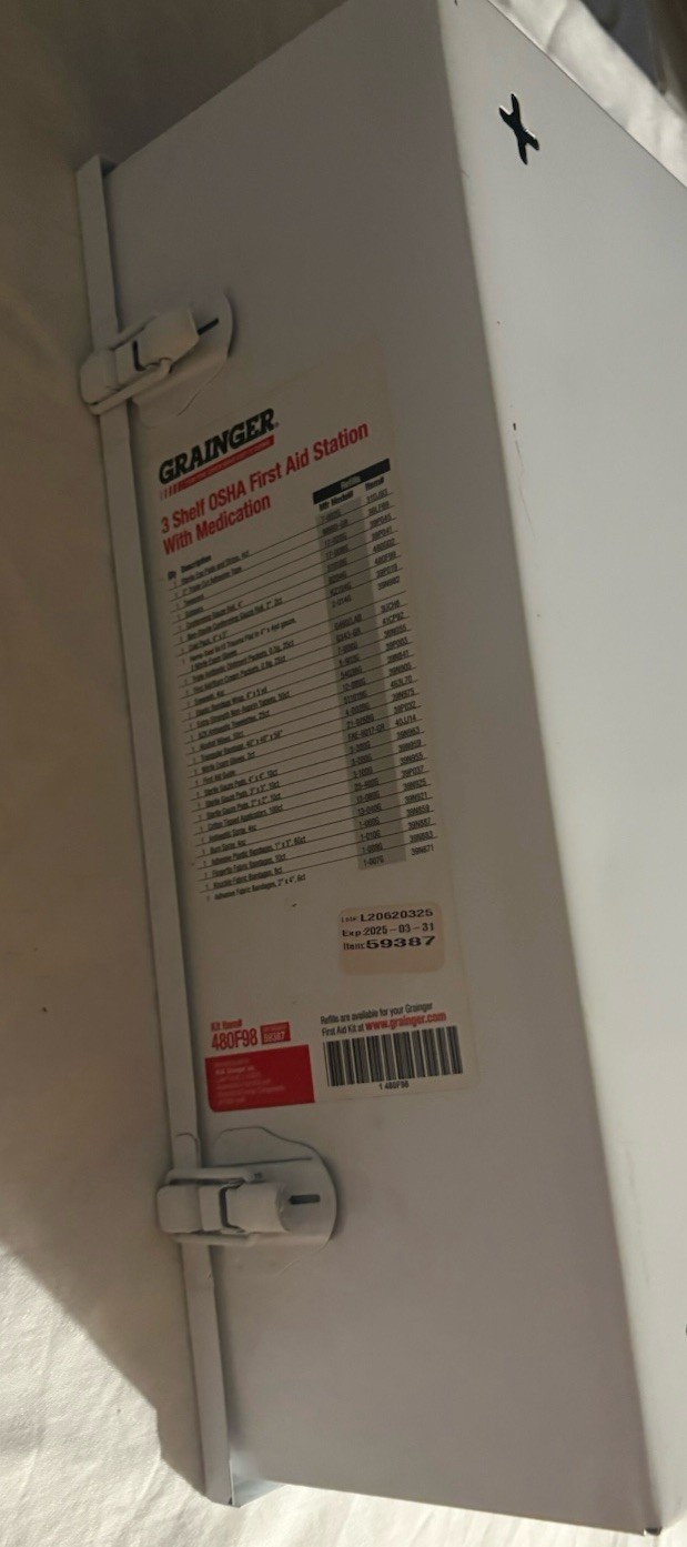 GRAINGER Empty First Aid Kit,3 Shelves,16.5"H,WHT Excellent Used Condition