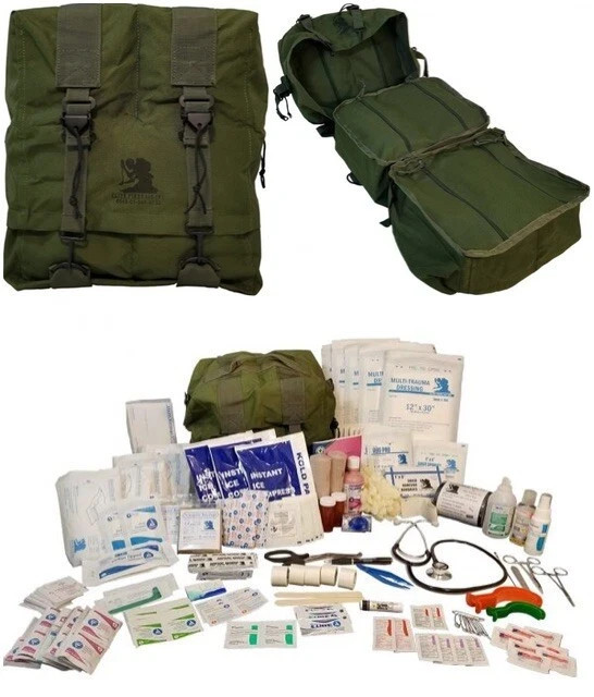 Elite First Aid M17 Stocked Corpsman Medic Bag Trauma Kit Military Survival ODG