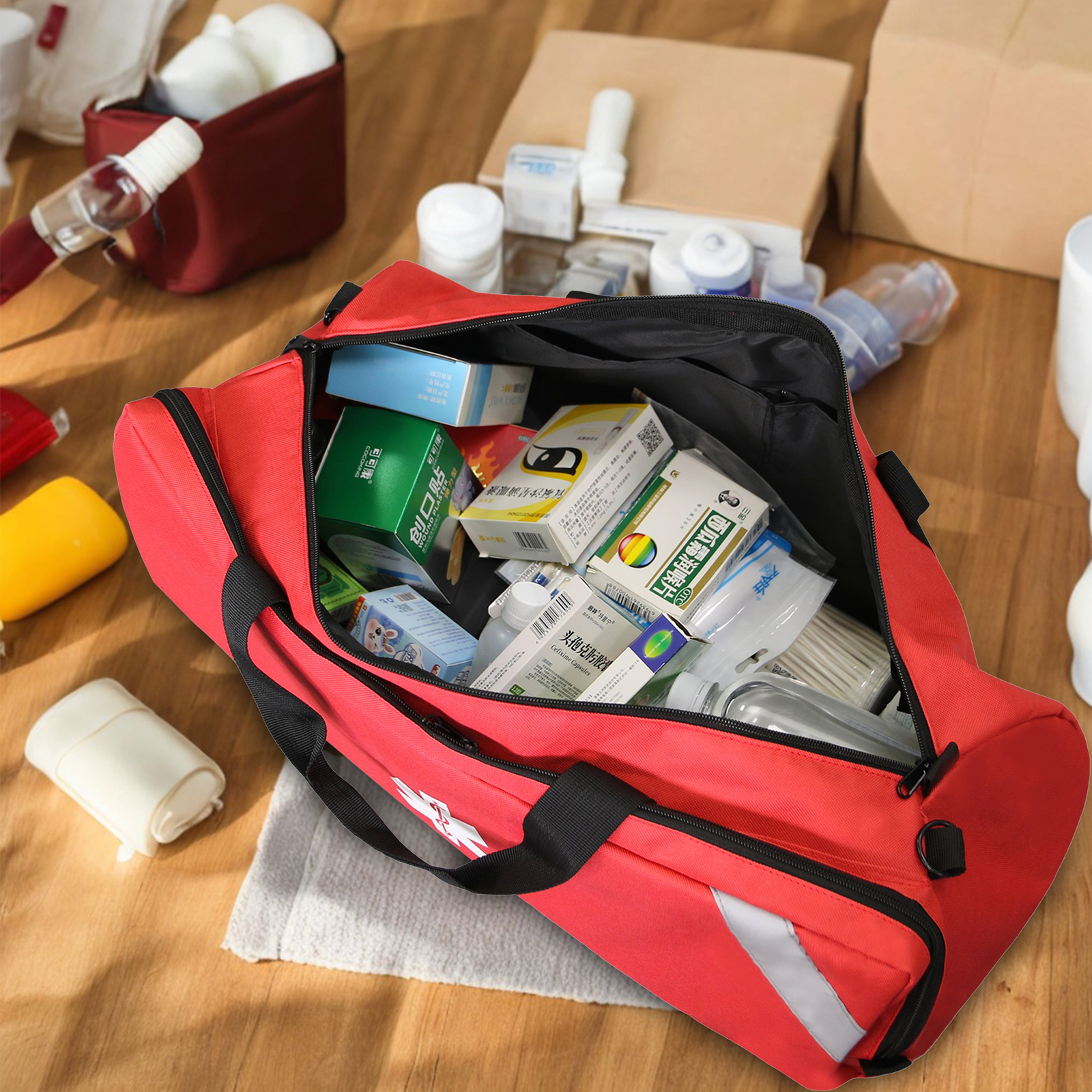 Green Emergency Rescue Backpack First Aid Kits Oxford Cloth Storage Trauma Bag