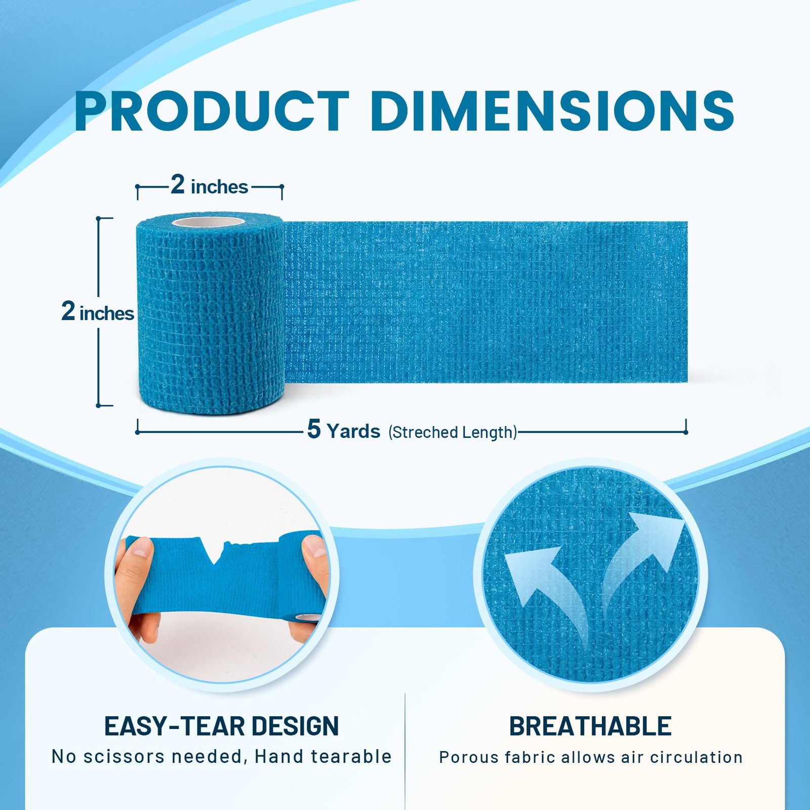18 Pack Athletic Wrap, 2 Inch Self Adhesive Bandage 2IN-18Pack, Multi-colored