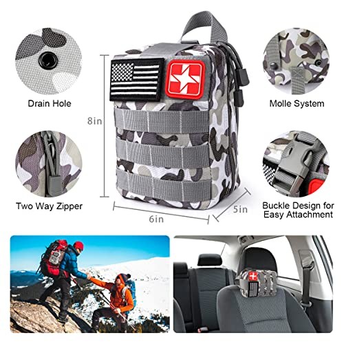 Survival Kit, 251 Pcs Survival Gear First Aid Kit with Molle System Camouflage