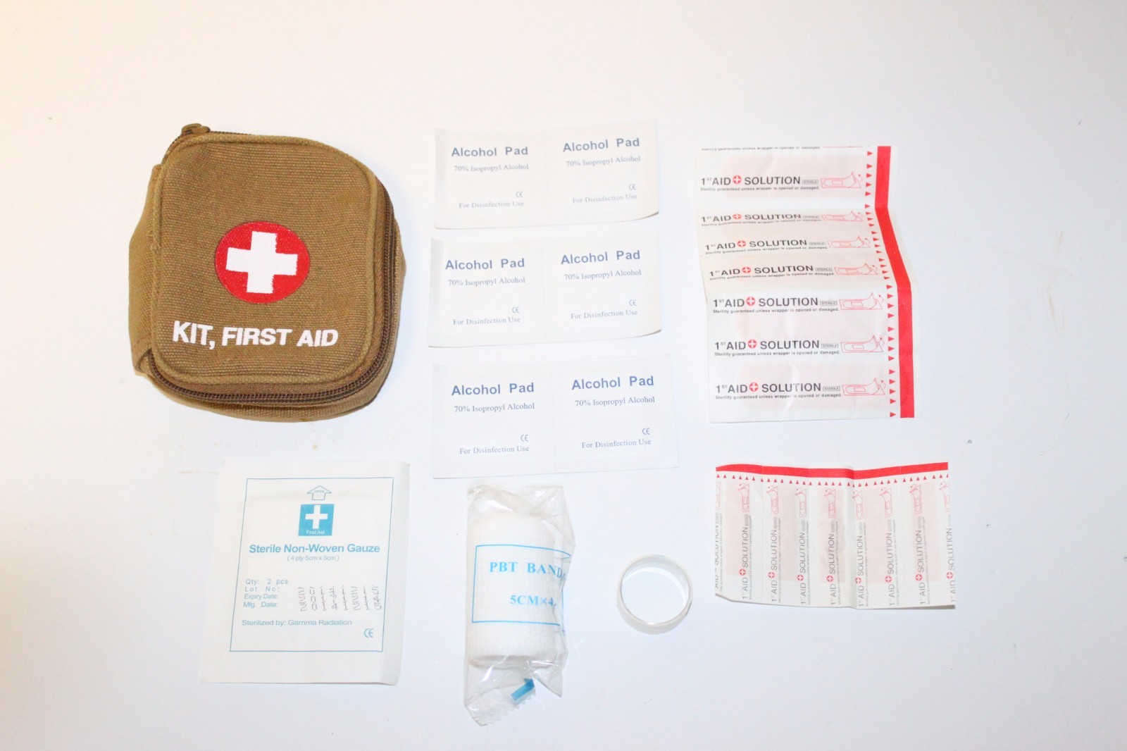 First Aid Kit Emergency Medical Survival Pouch Survival Backpacking Home Brown