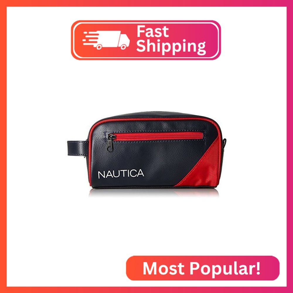 Nautica Mens Accessories Men's Top Zip Travel Kit Toiletry Bag Organizer Accesso