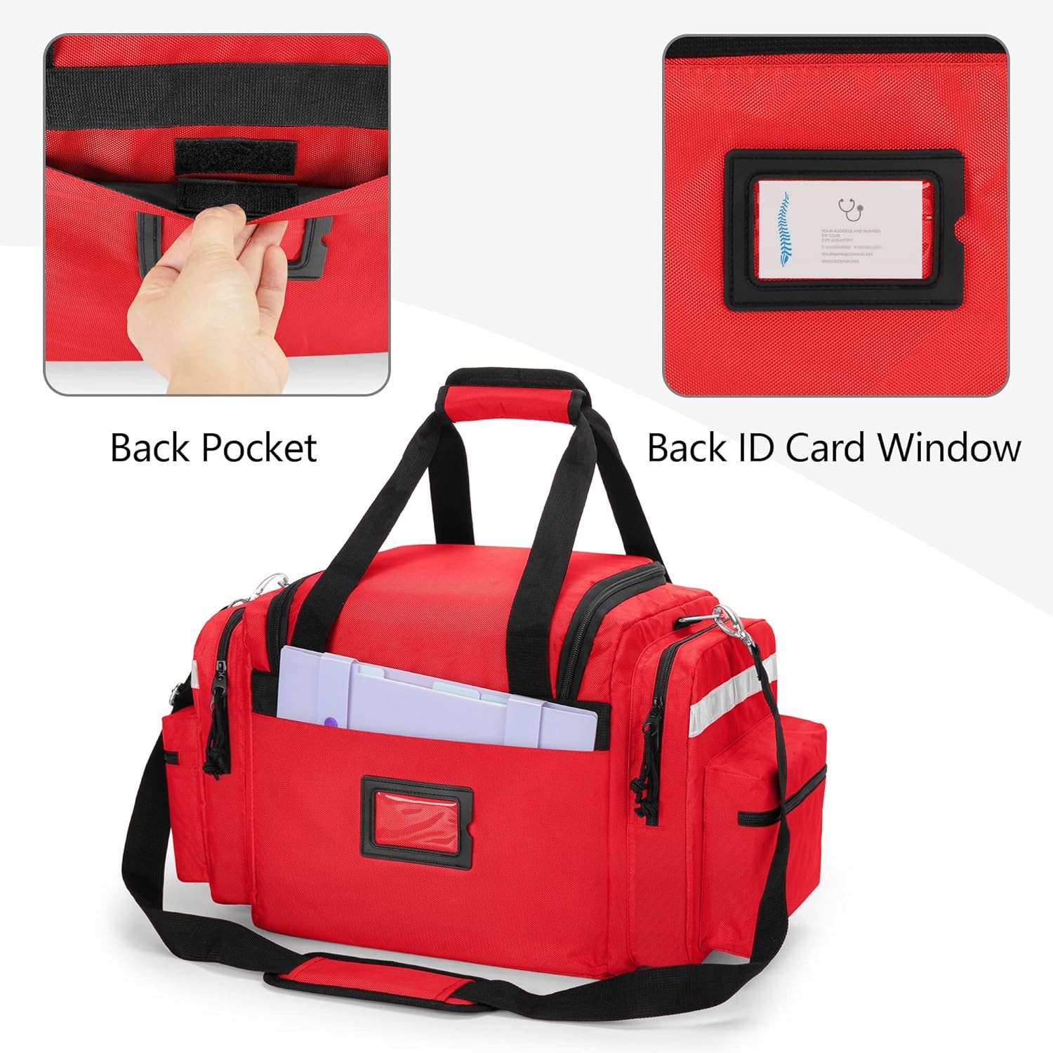 Damero Professional Medical Bag Empty Trauma Bag Red