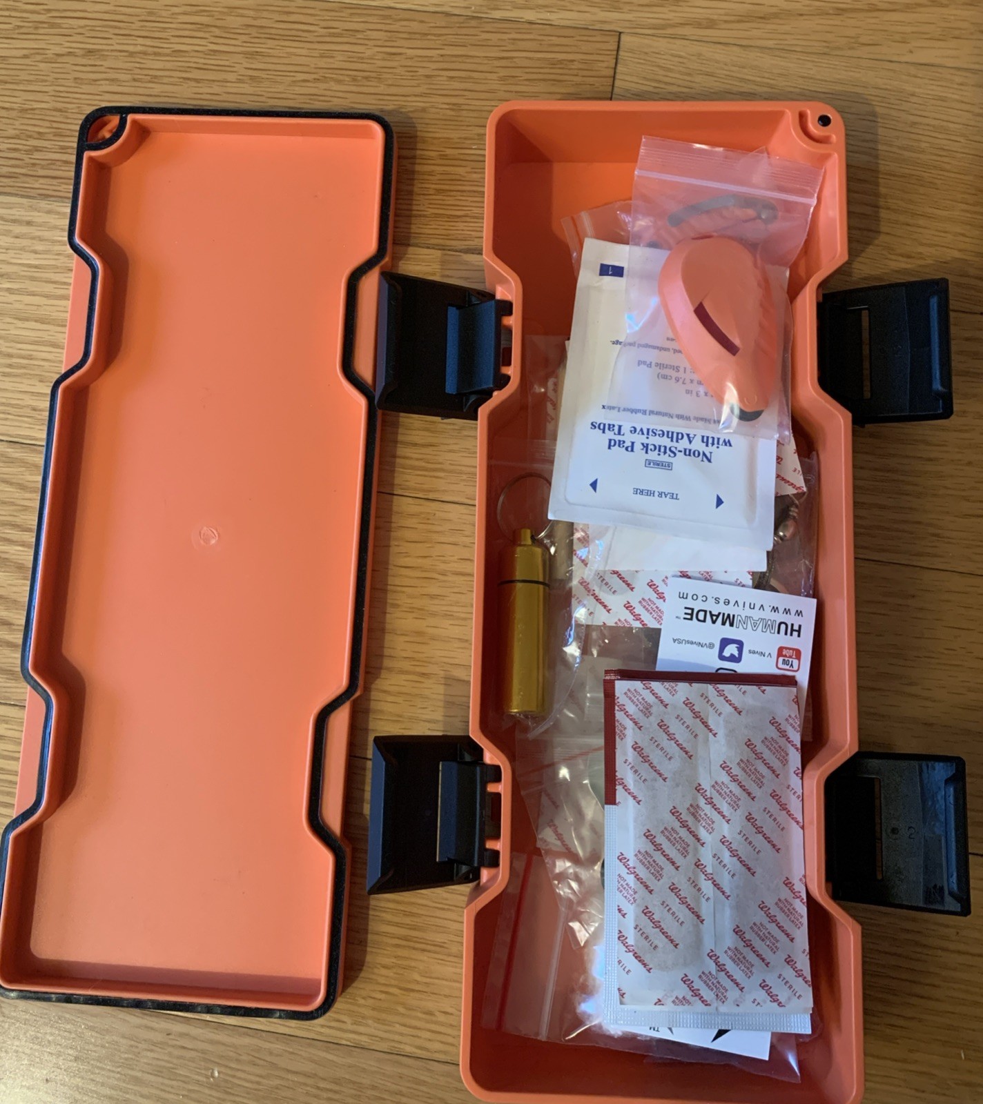 V NIVES Survive First Aid Kit Essential Items O-Ring Sealed Orange Box FREE SHIP