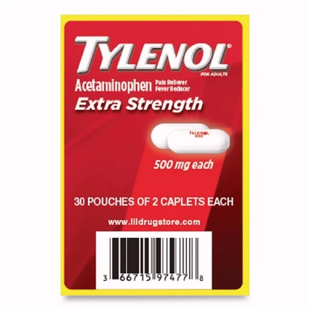 Tylenol 97477 500 mg Extra Strength Caplets Refill Acetaminophen (30/BX) New