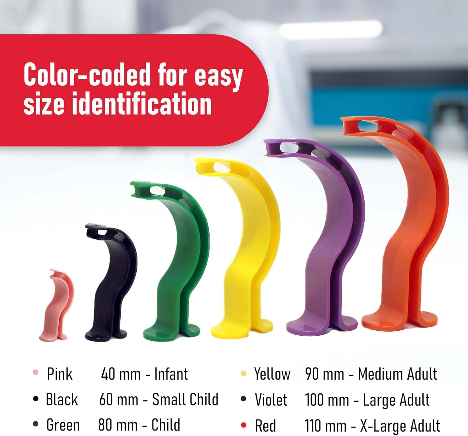 Ever Ready First Aid Berman Oral Airway 6 Color Coded Polypropylene Pieces