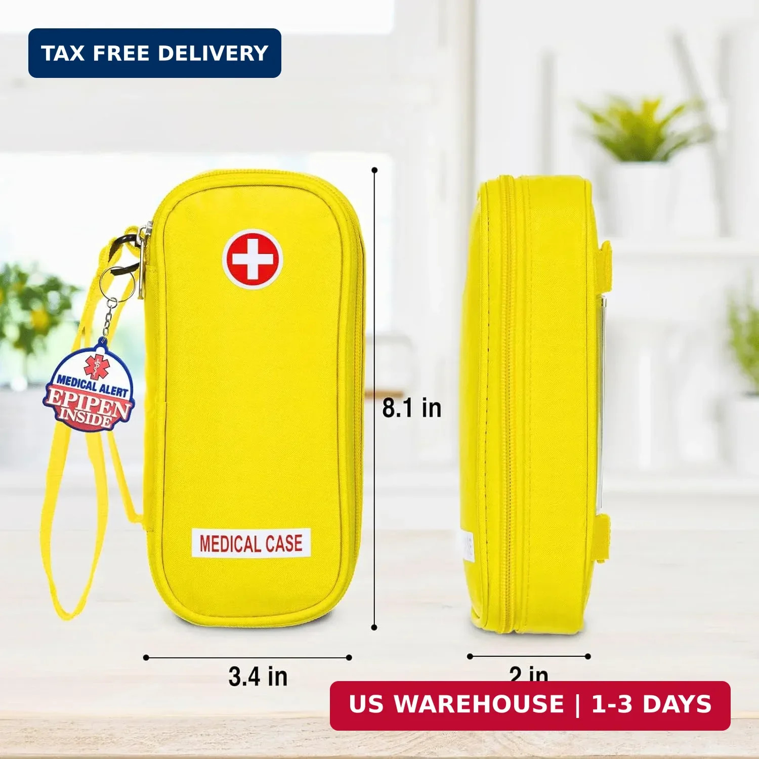 EpiPen Medical Carrying Case Insulated, Travel Medication Organizer Bag Emergenc