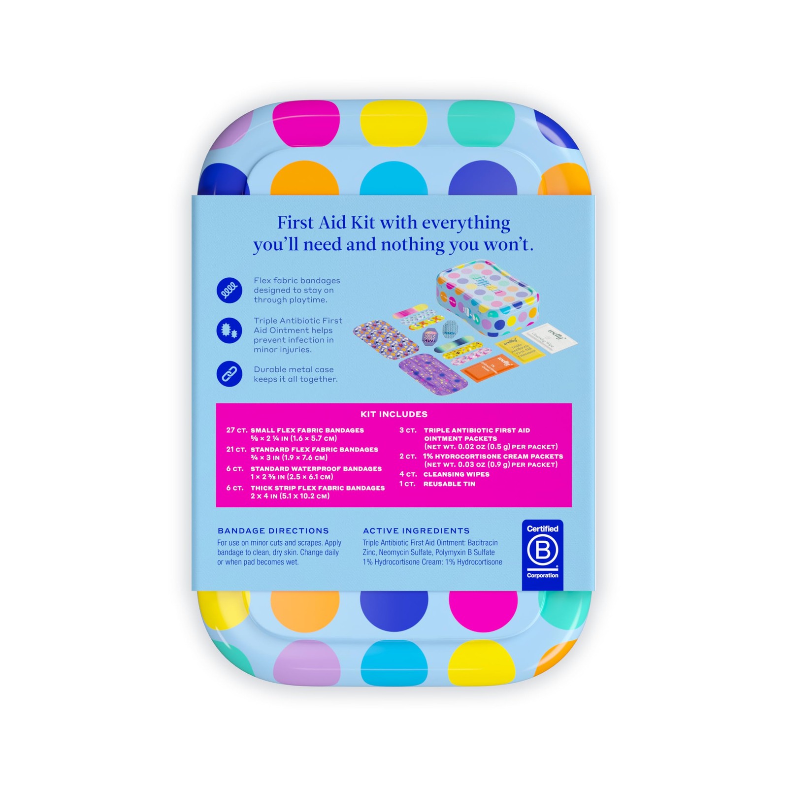First Aid Kit – Adhesive Bandages in Flexible Fabric and Waterproof, Singe Us…