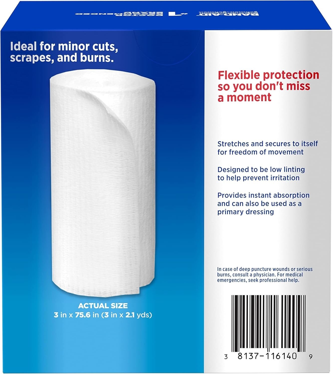Soft Padding Sterile Rolled Gauze for Instant Absorption – 5 Pack of 3 Inch