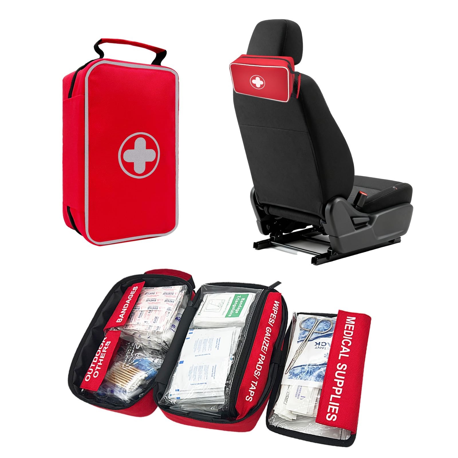 350 Piece First Aid Kit for Car, Home, Travel, Camping, Truck, Hiking, Sports…