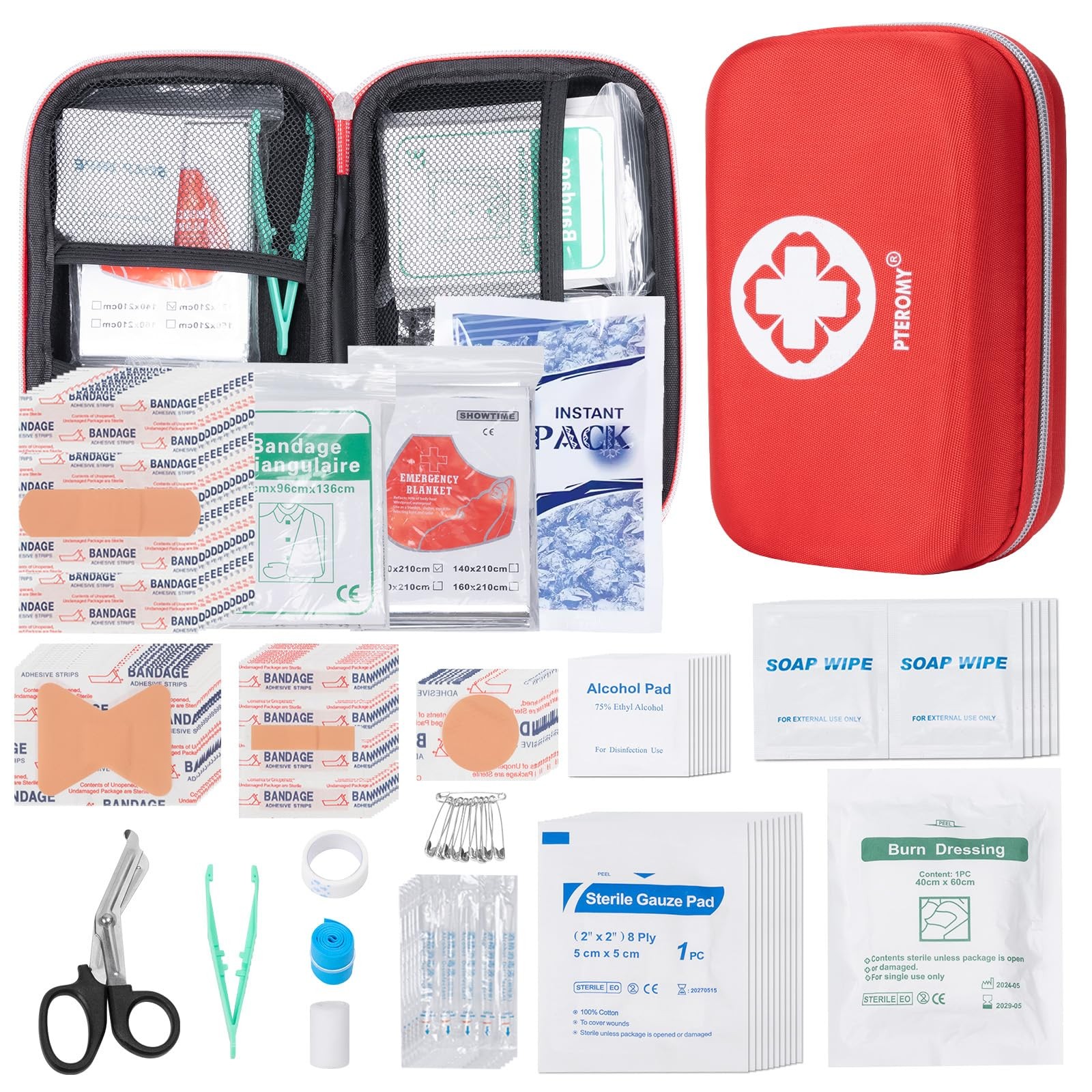 300 Piece First Aid Kit, Portable Small Emergency Kits Compact 1st Aid Kit wi…