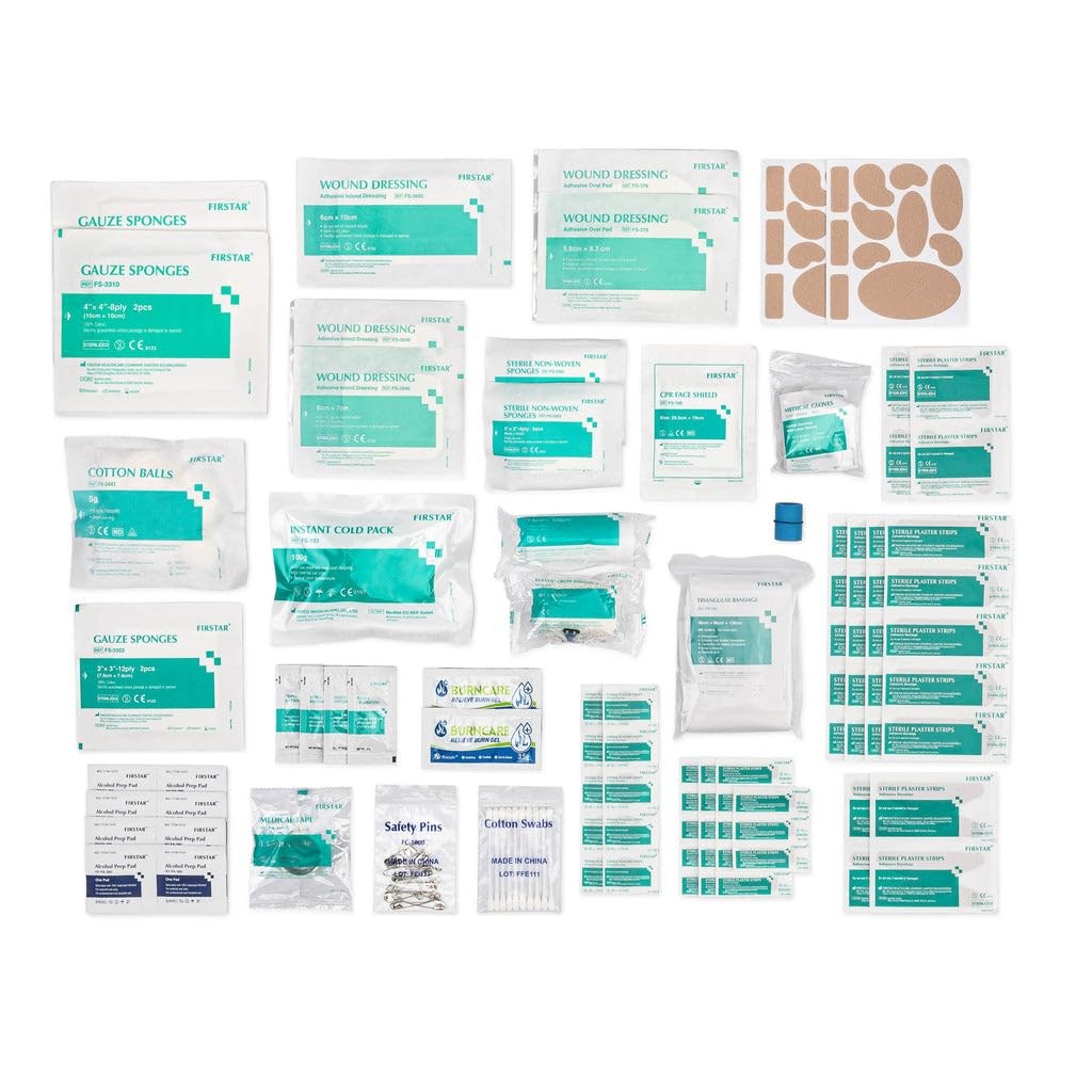 First Aid Kit Refill Supplies – 154 Piece Restock 154 Pieces, White