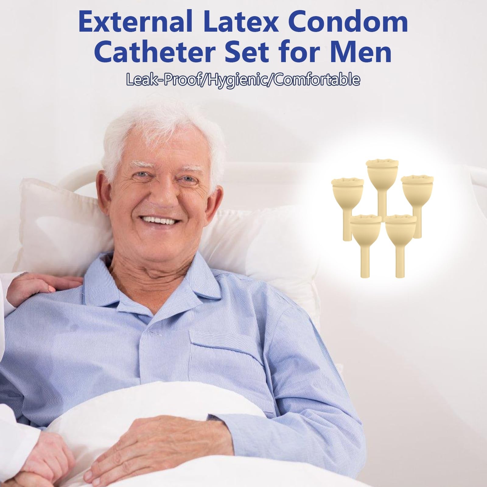 VEEVIIY External Latex Condom Catheters for Men, Male 2.5CM, White
