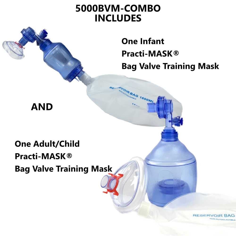 5000BVM-COMBO, 1 Practi-BVM Adult/and 1 Infant CPR Trainings , Includes 1 Inf…