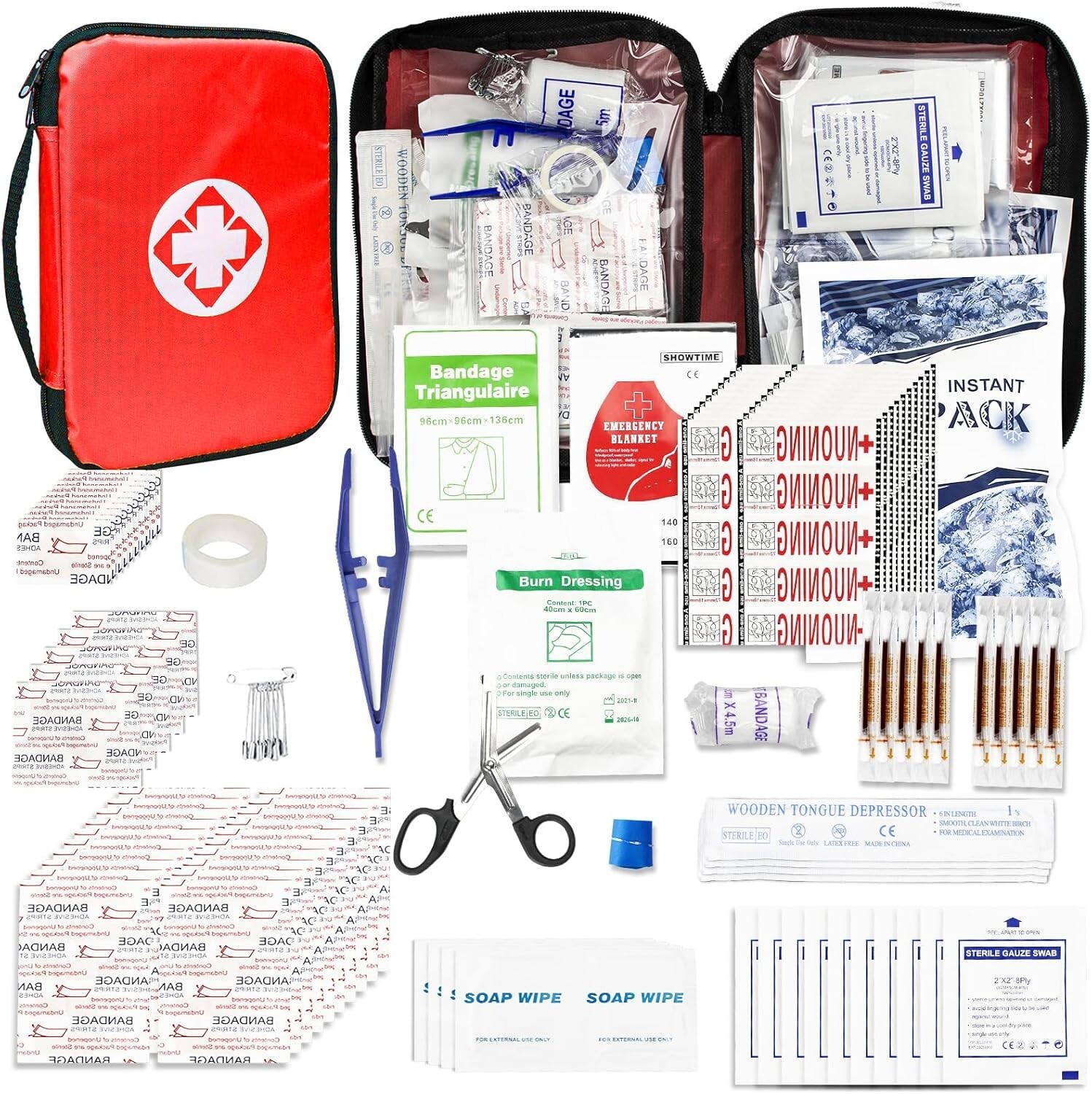 300-Piece Portable Travel First Aid Kit for Outdoor Adventures & Emergencies