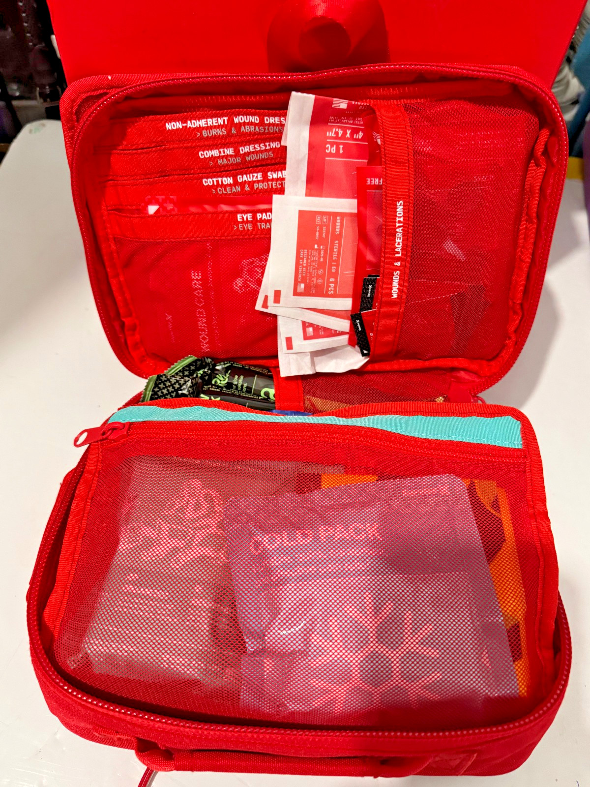 Survive X Large First Aid Kit Color Coded for Car Travel Home Camping Backpack