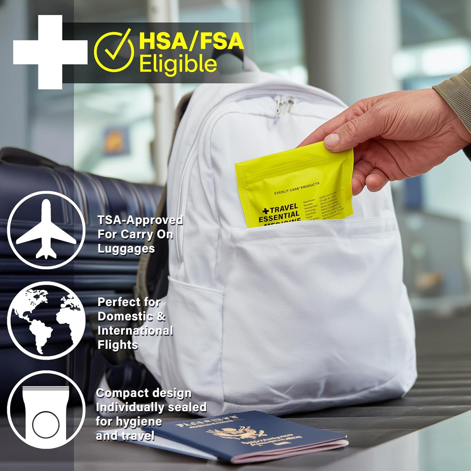 Travel Essential Medicine First Aid Kit I Bonus Medical Supplies I TSA Compliant