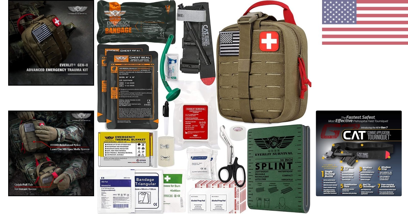 Emergency Trauma Response Kit – Compact 92-Piece Set for Wilderness Preparedness