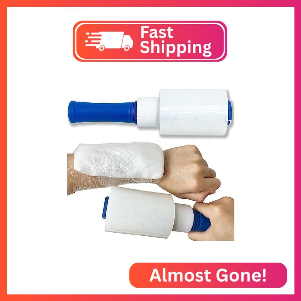 500ft Plastic Wrap for Tattooing Ice Packs Athletic Film with Rotatable Handle E