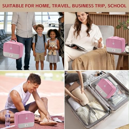 Portable First Aid Bag Empty Medicine Organizer Storage Case for Travel Home Pin