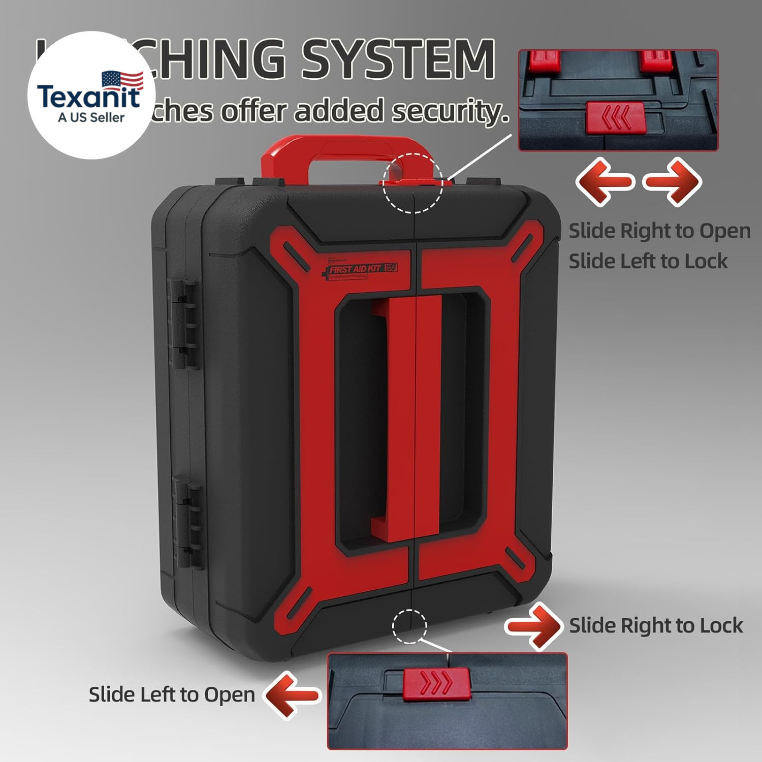Hard Case First Aid Kit 408 Pcs – Wall Mountable Trauma Kit for Car, Home, Offic