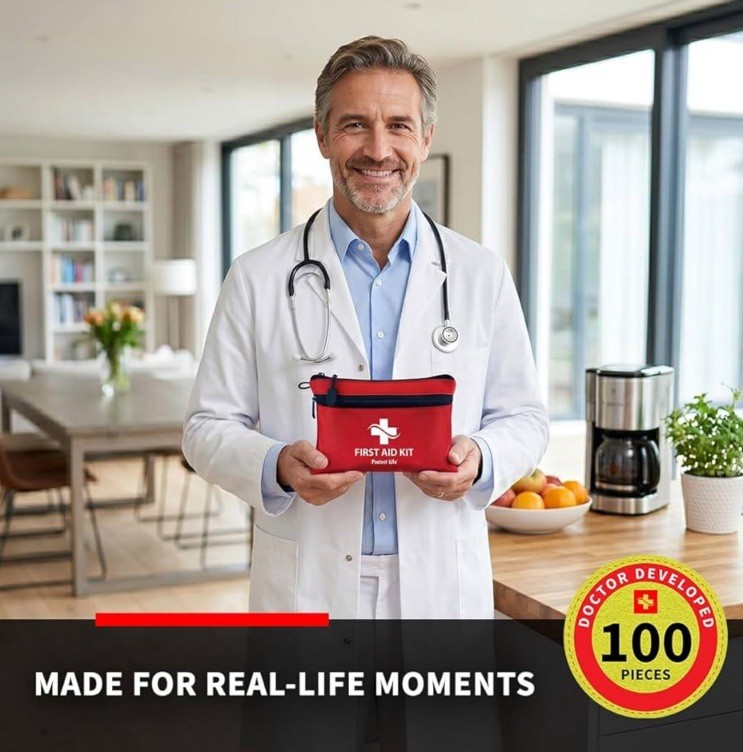 Protect Life Mini First Aid Kit, 100 piece Waterproof Emergency Kit