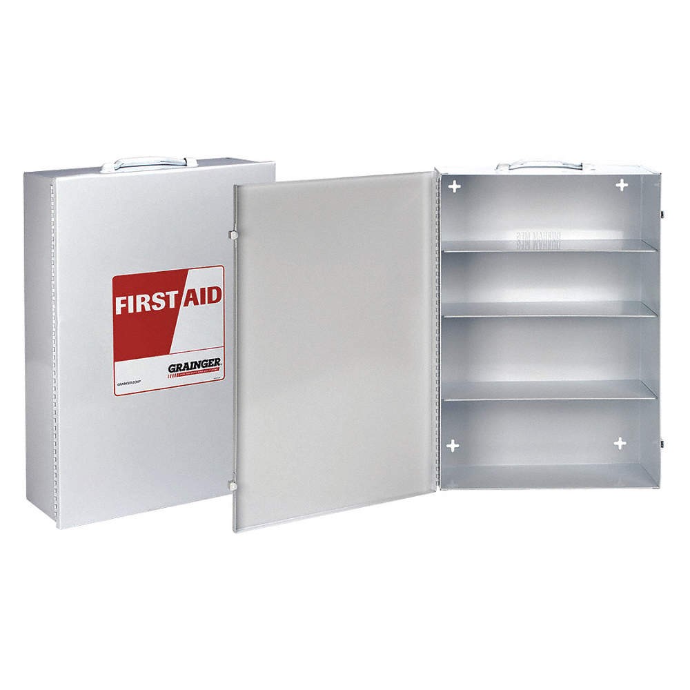 GRAINGER APPROVED M5026 Empty First Aid Kit,4 Shelves,23"H,WHT 488G56