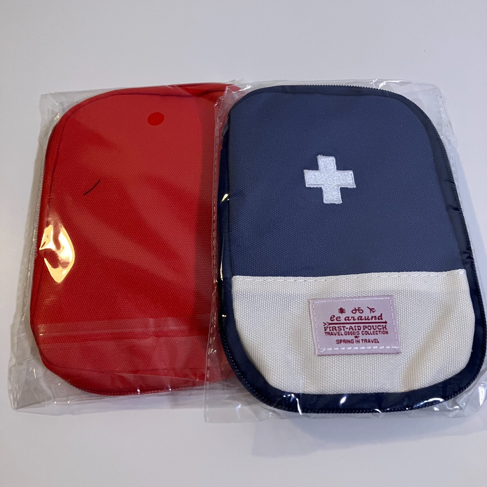 Kilyowa First Aid Pouch 2 Pack Mini Travel Organizer Red Blue Medical Emergency