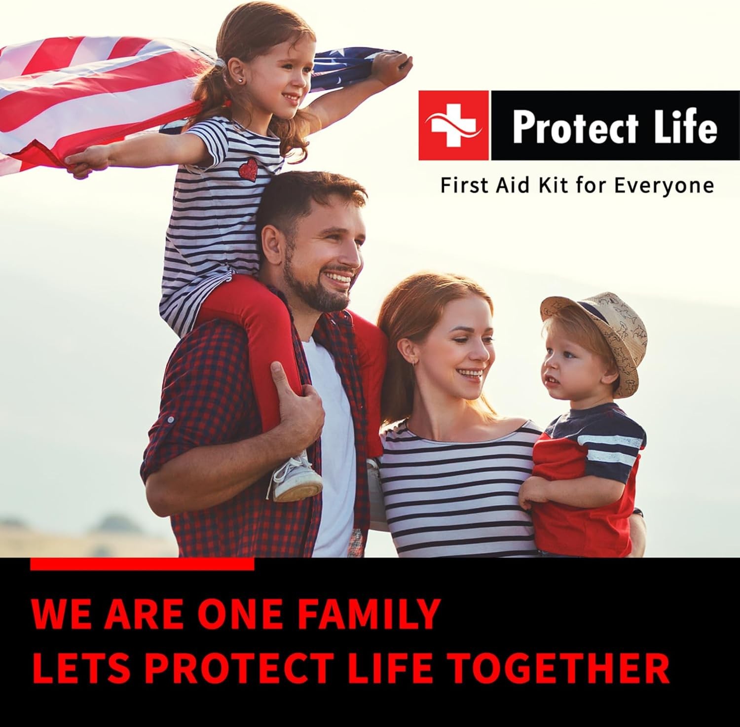 Protect Life First Aid Kit, Travel First Aid Kit for Car, 100 Piece Compact Emer