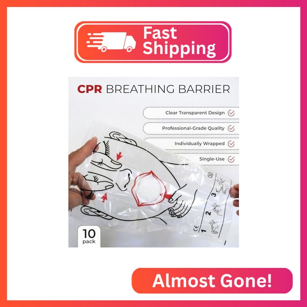 Ever Ready First Aid CPR Face Shield fits Adults, Children and Infants – 10 Pack